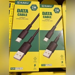 2x type c charging cord 6ft each -black